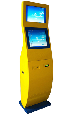 Quiosque duplo interativo do pagamento do auto da tela com impressora térmica Cash Acceptor