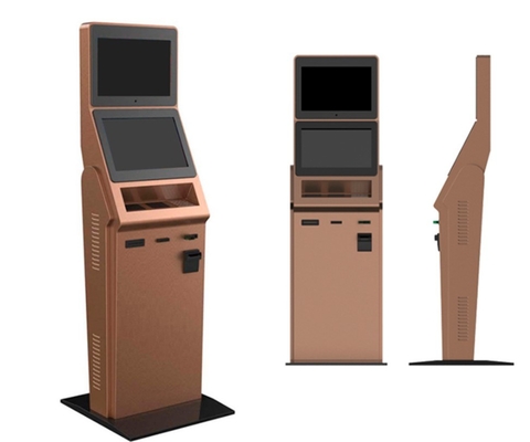 Quiosque multifuncional do varredor do código de barras da tela dupla para a máquina do ATM