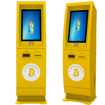 Moeda cripto Atm da máquina do pagamento de um Bitcoin de 21,5 polegadas com anti armação de aço ácida