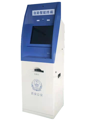 Máquina capacitiva do quiosque do serviço do auto do toque do governo de serviço público com a impressora a laser A4